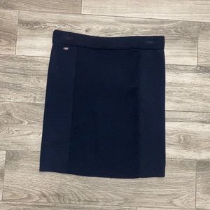 NWOT Lacoste navy dark blue pencil skinny mini midi ribbed sweater skirt sz 38